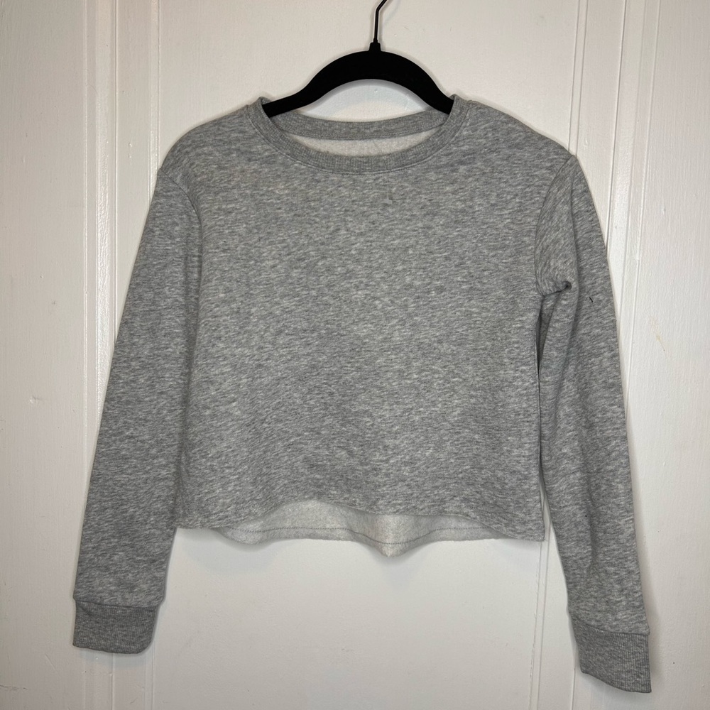 🆕 Gray Girls Pullover Crewneck Sweatshirt